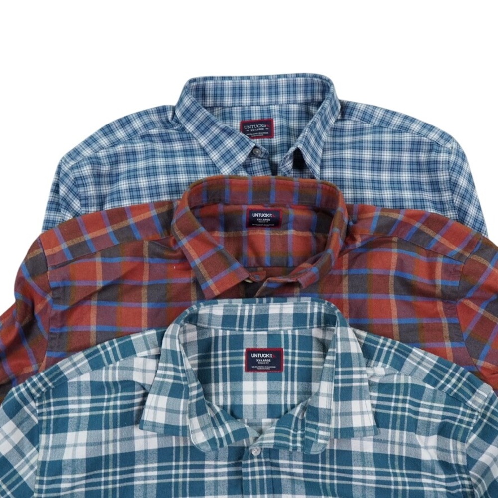 UNTUCKit Lot of 3 Shirts Mens XXL Plaid Flannel 2 are DhaisRegular Fit